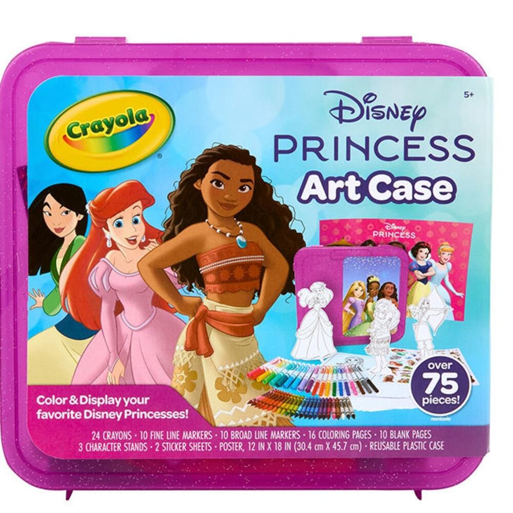 Crayola Art Case, 75 Pieces | Disney Princess | 2.25"L x 10.75" W x 10.25"H